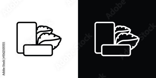 Mint gum icon Black and White Vector Graphic