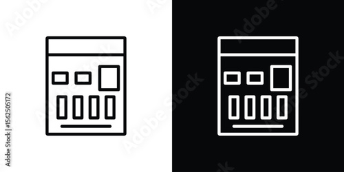 Mood board icon Black and White Vector Graphic
