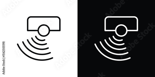 Motion sensor icon Black and White Vector Graphic