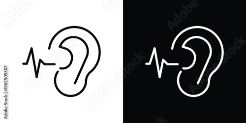 Otitis icon Black and White Vector Graphic