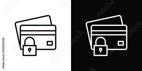Payment security icon Black and White Vector Graphic