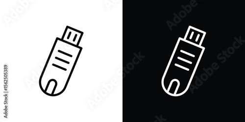 Pendrive icon Black and White Vector Graphic