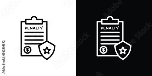 Penalty icon Black and White Vector Graphic