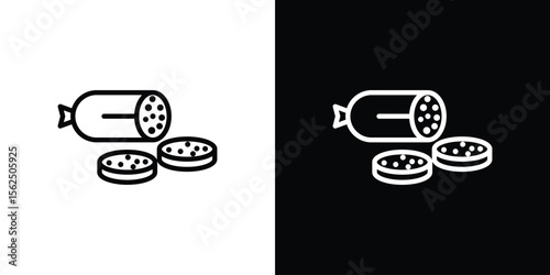 Salami icon Black and White Vector Graphic