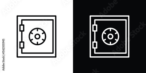 Safe icon Black and White Vector Graphic