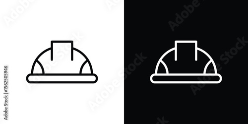 Safety helmet icon Black and White Vector Graphic