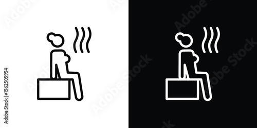 Sauna icon Black and White Vector Graphic