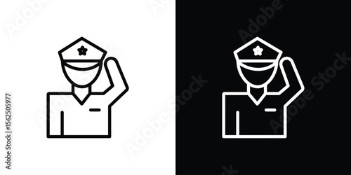 Salute icon Black and White Vector Graphic