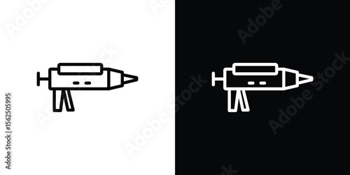 Sealants gun icon Black and White Vector Graphic