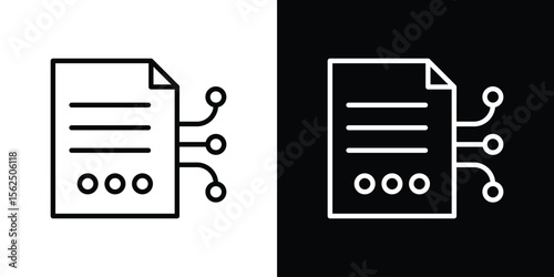 Smart contract icon Black and White Vector Graphic
