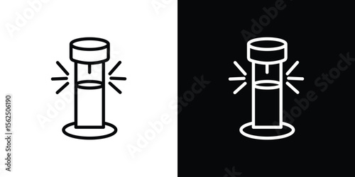 Solar Garden Light lamp icon Black and White Vector Graphic