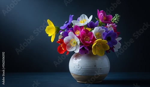 bouquet of fresh  spring or summer flowers in vase