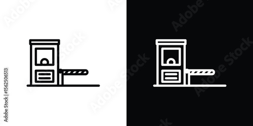 Toll road icon Black and White Vector Graphic