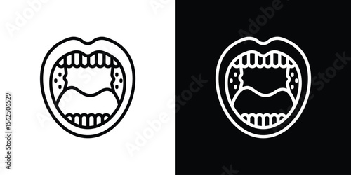 Tonsillitis icon Black and White Vector Graphic