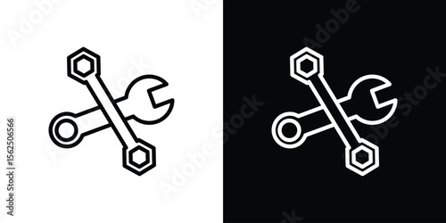 Tools icon Black and White Vector Graphic