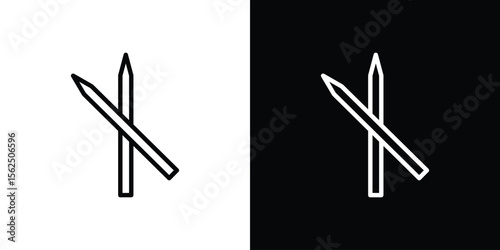Toothpick icon Black and White Vector Graphic