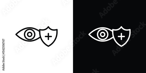 Vision insurance icon Black and White Vector Graphic