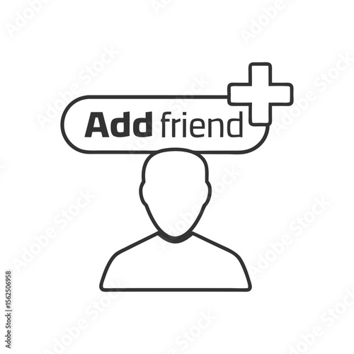 Add Friend Icon With Person Silhouette plus symbol