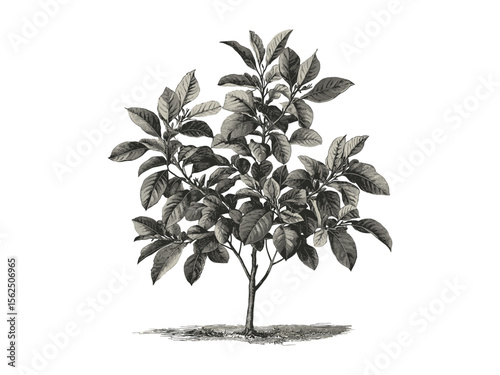 Lime tree leaves engraving, vintage hand-drawn botanical art, eco-friendly rustic print, old engraving style, black sketch, retro nature decor, woodland foliage design, antique tree illustration