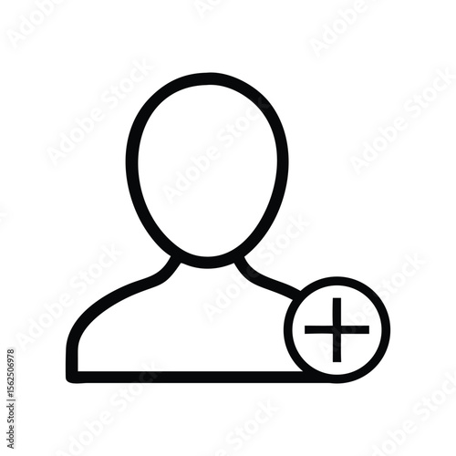 Add person icon with plus symbol profile user