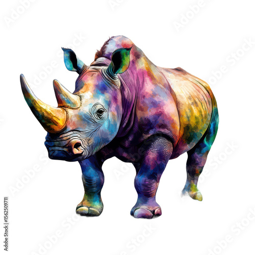 Rhino Watercolor Illustration _ Repeat.