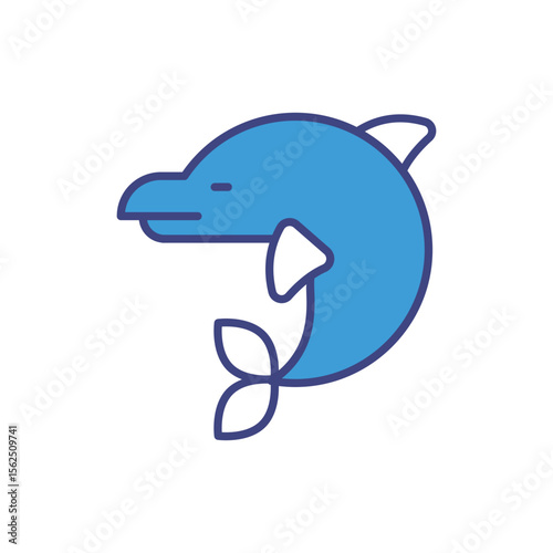 Dolphinarium icon vector