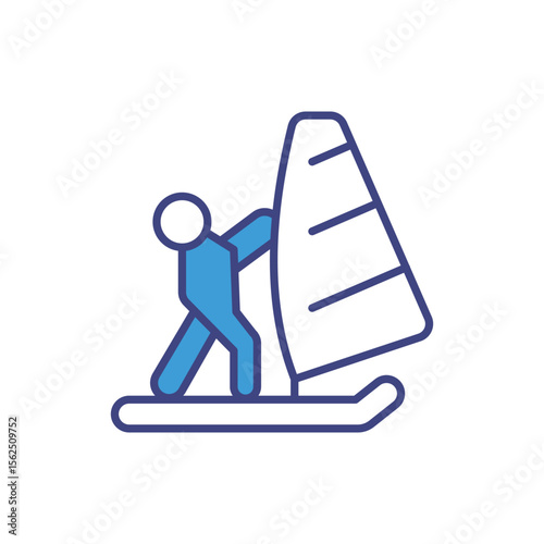 Sailing Surfing icon vector