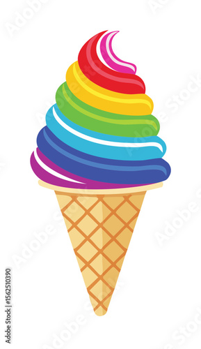 Rainbow Ice Cream Food Icon...