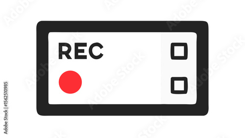 Recording video camera icon for camcorder recording with record button and squares