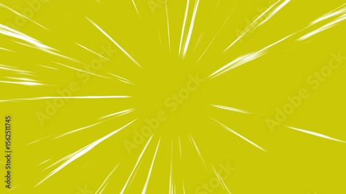 Bright yellow anime speed lines animation background for fast motion, manga FX, comic transitions, and dynamic action scenes in video or design projects.
