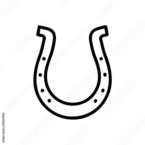 Horseshoe outline illustration on white backgroundr, icon, vector  