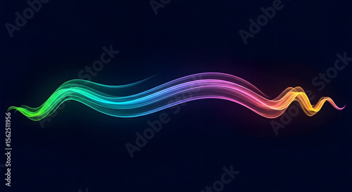Abstract flowing colorful wavy lines on a dark background. The image captures a sense of fluidity and vibrancy
