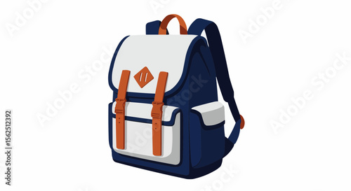 Minimal Backpack Vector Sculpture for School Logo Use