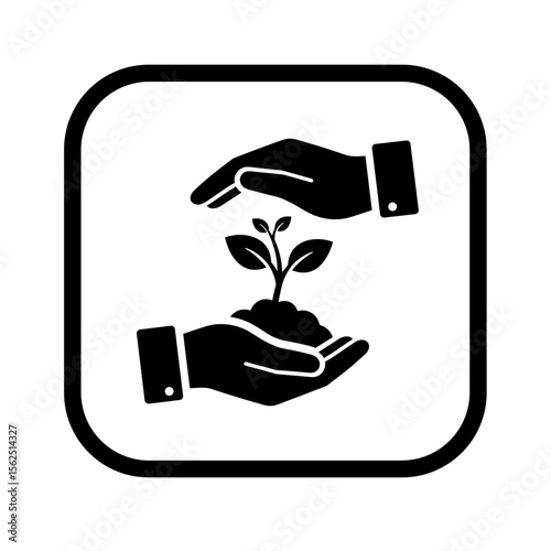 Hands nurturing a small plant in soil illustrating care for nature  
