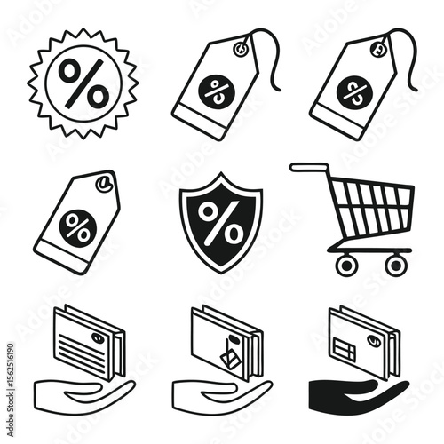 Promotional Offer Icons – Vector Collection of Shopping Tags, Labels, Bubbles, and Discount Signs.AI/EPS/PNG