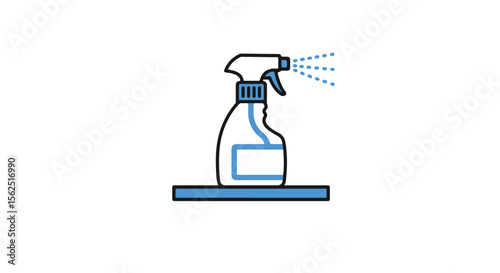 A spray bottle dispensing fine mist, perfect for cleaning.