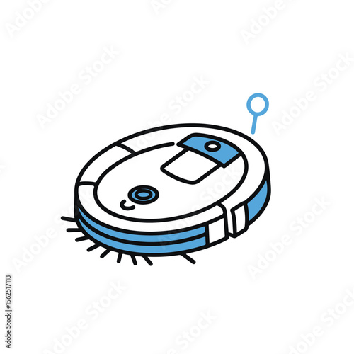 Smart Cleaning Robot Illustration.