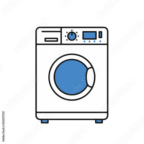 A modern washing machine, ready to make laundry day easy. 