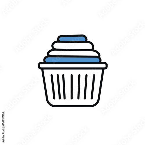 A laundry basket filled with folded, clean laundry.