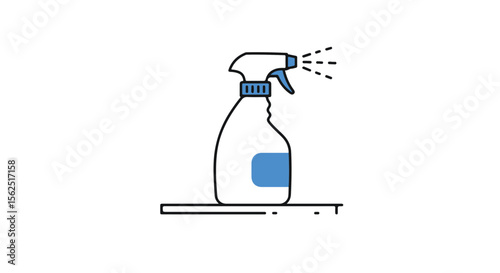 A Spray bottle spraying a fine mist, ready for action.
