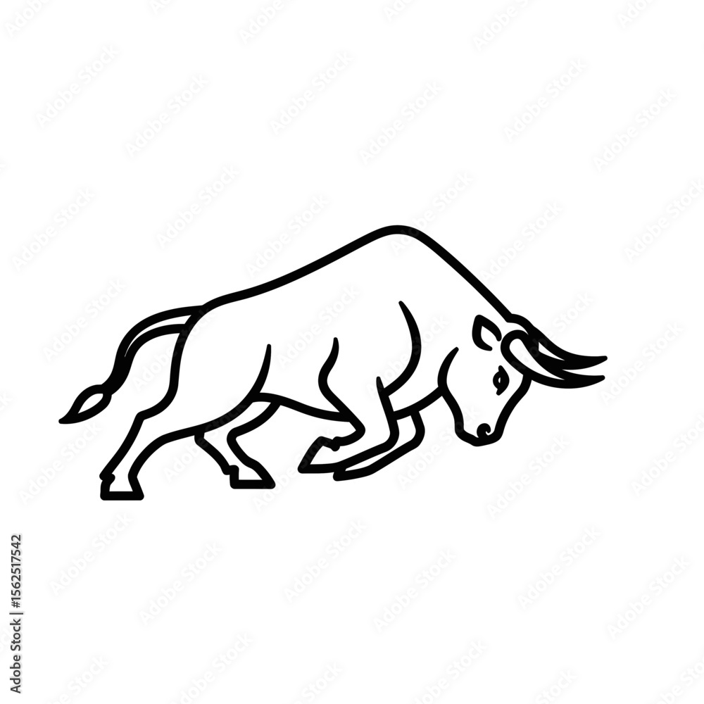 Fototapeta premium Bull Icon Symbolizing Investment Banking 