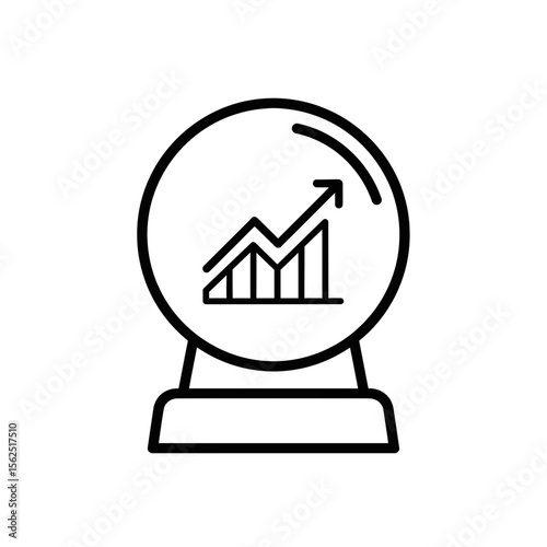 Investment banking predictions in a crystal ball illustration  