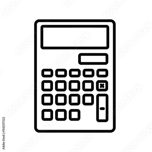 Calculator icon in minimalist style on white background  