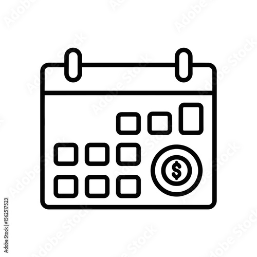 Calendar Icon with Dollar Sign for Financial Planning  