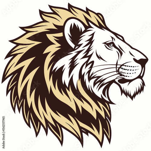 vector art of a powerful lion s face in close up lion vector illustration