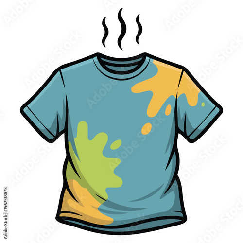 Dirty laundry shirt stink lines vector