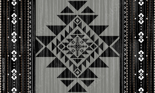 Navajo tribal vector seamless pattern. Native American ornament. Ethnic South Western decor style. Boho geometric ornament. Vector seamless pattern. Mexican blanket, rug. Woven carpet illustration