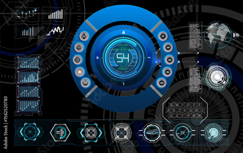 High-tech digital interface displaying data metrics and analytics for real-time monitoring and analysis.