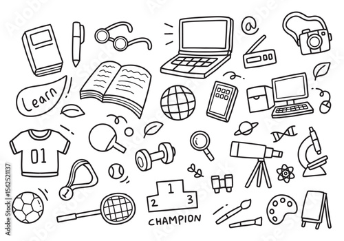 Back to school and education doodle elements