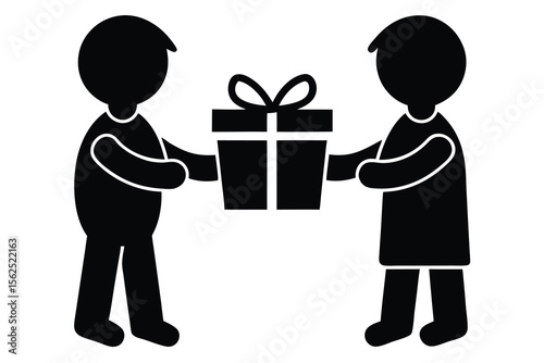 brother giving gift vector icon